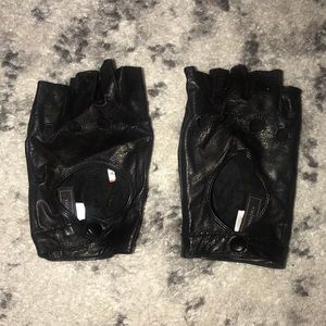 Black Leather motorcycle gloves